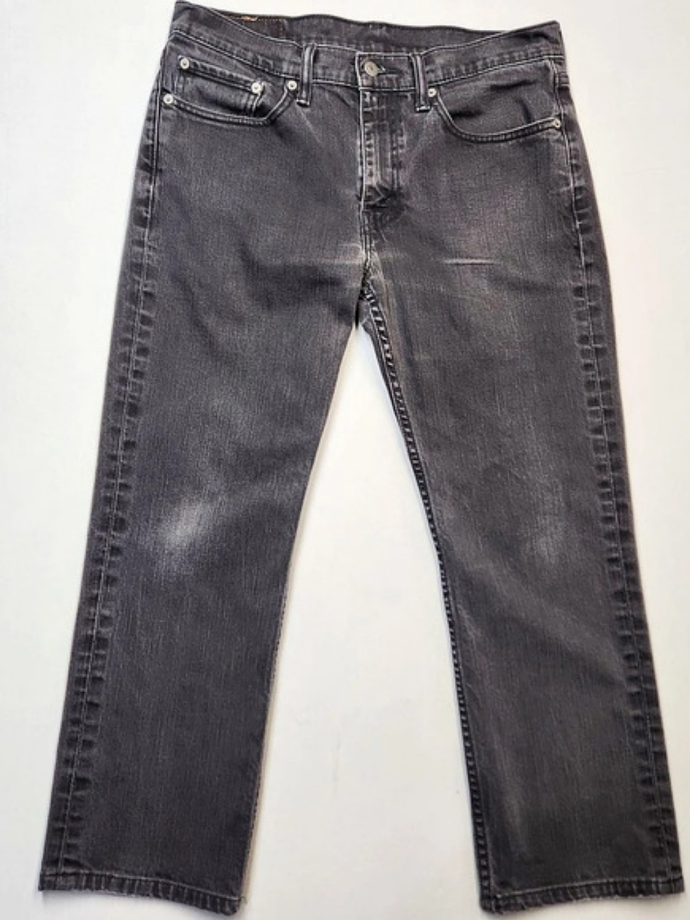 Levi's 514 Straight Leg Mens Jeans Size 32x29 Faded Black Gray Actual 32x27